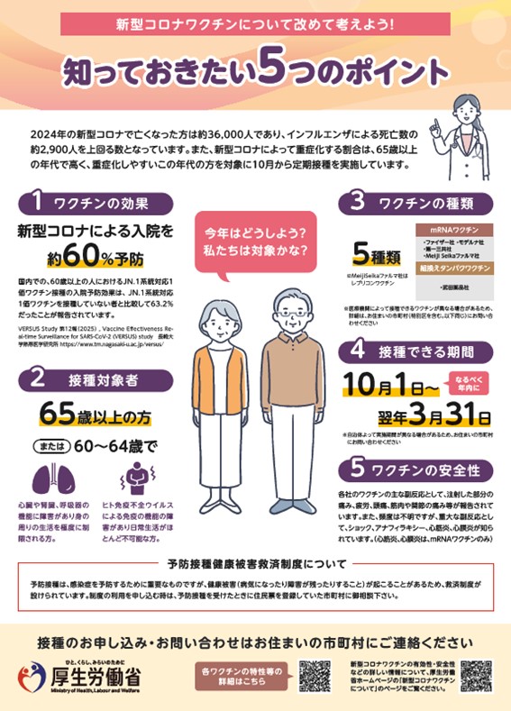 2025新型コロナワクチン定期接種ポスター