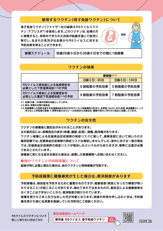 2026RSワクチンリーフレット裏