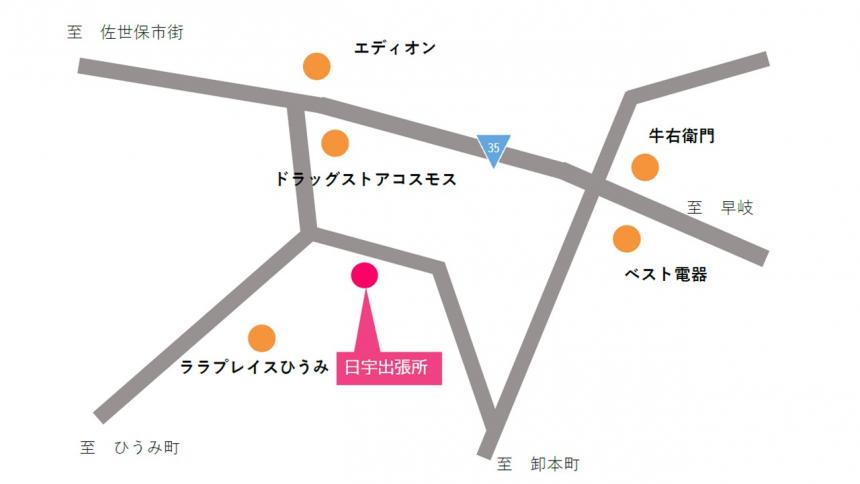 日宇出張所地図