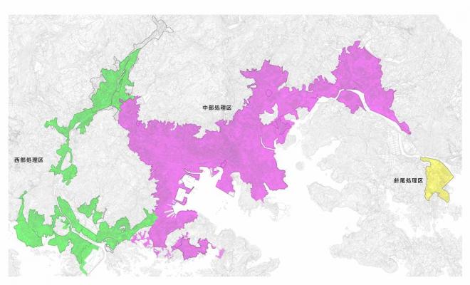 下水道計画図（中部、西部、江迎）