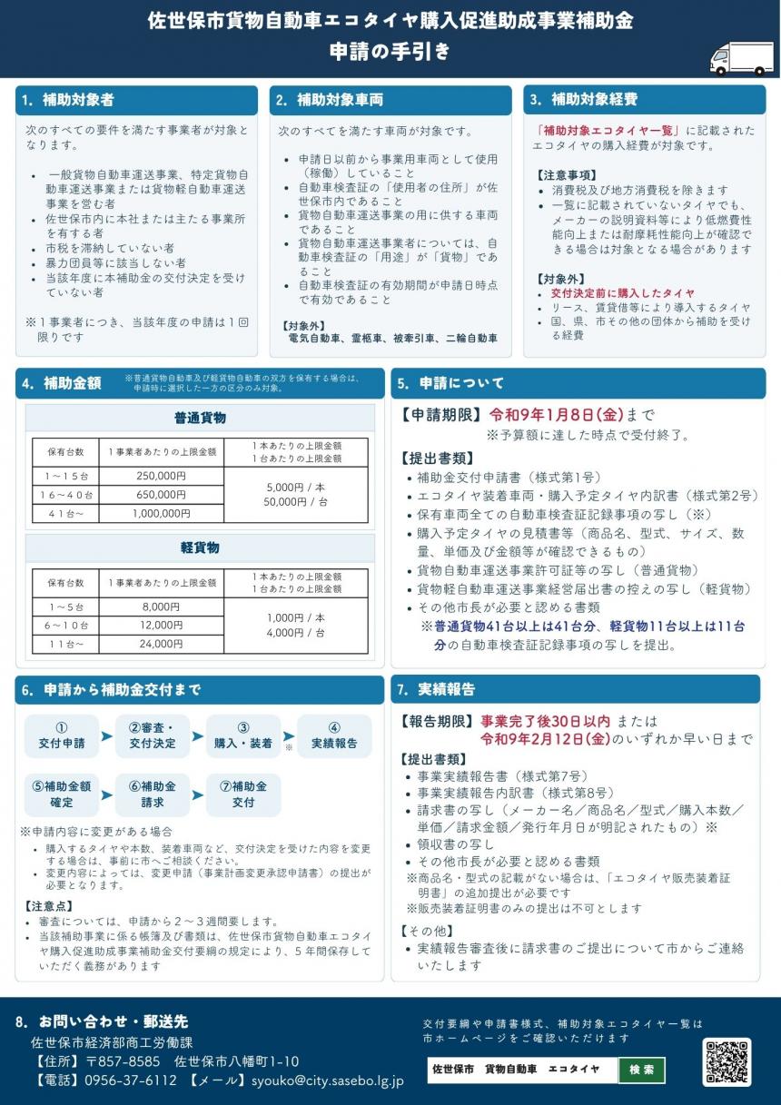 貨物自動車エコタイヤ補助金チラシ裏面