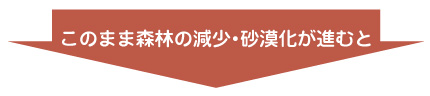 このまま森林の減少・砂漠化が進むと