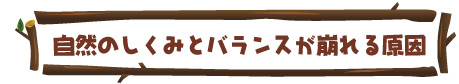 自然のしくみとバランスが崩れる原因