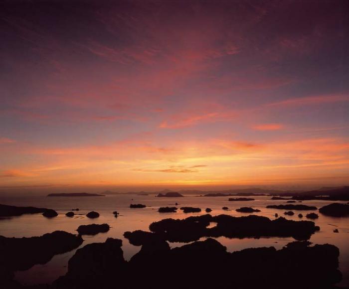 展海峰からの九十九島（夕景）