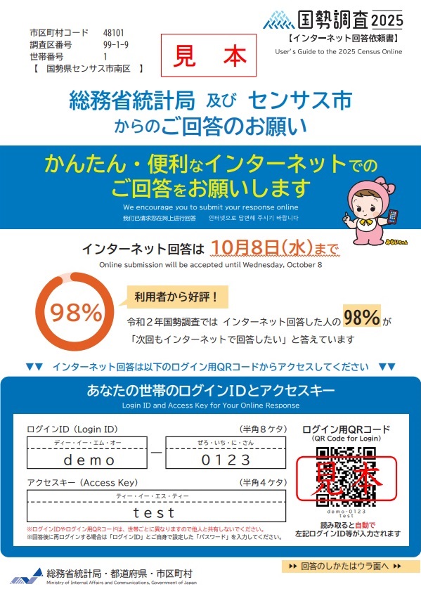 インターネット回答依頼書