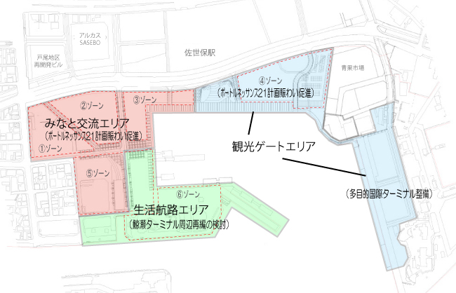 三浦地区みなとまちづくり計画エリア図