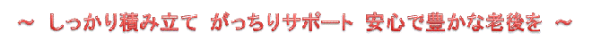 しっかり積み立て、がっちりサポート、安心で豊かな老後を