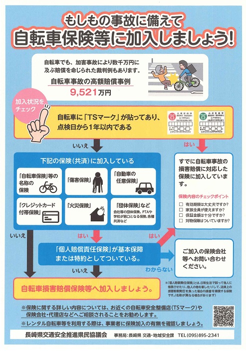 自転車保険等へ加入促進【長崎県】