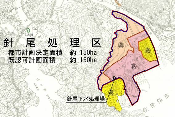 針尾処理区の平面図です。