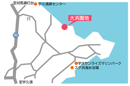 大浜海水浴場の案内地図