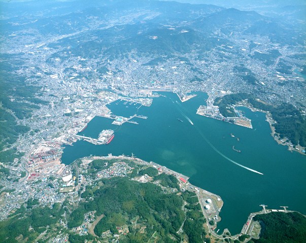 佐世保市中心市街地航空写真