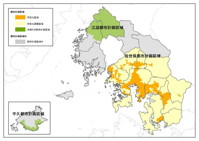 佐世保市都市計画区域図